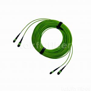 China 2 X 12f Mpo Mtp Patch Cord 3.0mm Om5 Lime Green For High Speed Data Center Networking on sale