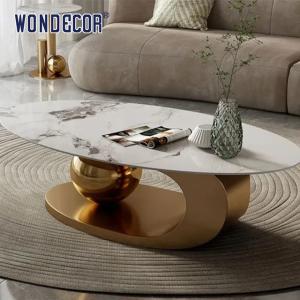 Wholesale Lounge Mirror Abstract Luxury Furniture Art Geometric Modeling Base Marble Countertop from china suppliers
