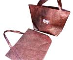 Non Woven Fabric Crocodile Veins Reusable Carrier Bags With Woven Patch Logo