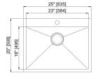 25'' Double Bowl Top Mount Stainless Steel Kitchen Sink With Brushed Satin