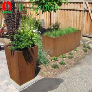Wholesale 1/6 Outdoor Flower Pot Corten Steel Cube Planter Box 2mm Thickness High Strength from china suppliers