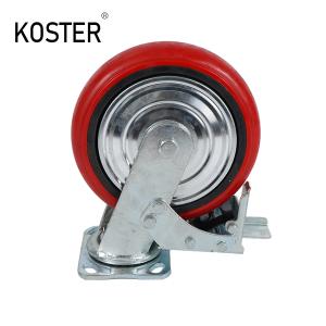 Wholesale 4 Inch/5 Inch/6 Inch/8 Inch Flat Plate Silk Pole Universal Industrial Caster With Brake from china suppliers