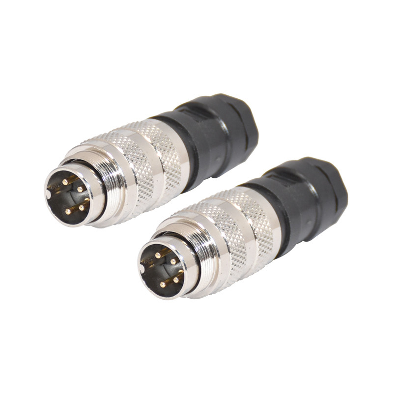 M16 4 Pin Aviation Plug Connector , Circular Male Screw PCB Connector