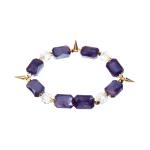 Jasper Crystal Elastic Beaded Bracelets Engraved Logo Handmade Bracelet With