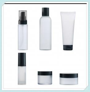 China Clear Frost Cosmetic Packaging Bottles Set Cream Jar Facial Tube With PP Cap on sale