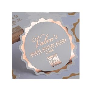 Wholesale Rose Gold Round Self Adhesive Labels Round Logo Waterproof from china suppliers