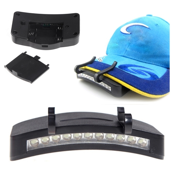 Clip On Outdoor Camping Lights , 132lm AAA Batteries 11 LED Hat Light