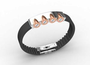 Wholesale Top Quality Europe Fashion Stainless Steel Genuine Leather Silicone Bangle Bracelet ADB77 from china suppliers