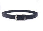 Durable Genuine Embossed Leather Belt For Boy / Mens Black Jeans Belt