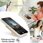 Cardholders with iPhone 13 Pro Max, 360° rotating ring holder, leather holder