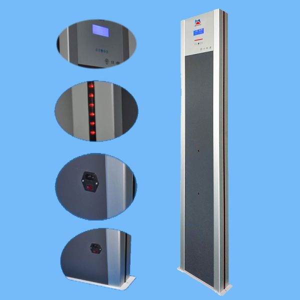 5 detecting zones of single post digital metal detector gate Walk Through Metal Detector PEACENTURY HPC-H5