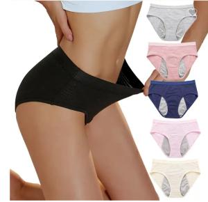 Wholesale In Stock 3 Layers Multi Color Leakproof Menstrual Panties Cotton Brief Absorbent Period Underwear For Women from china suppliers