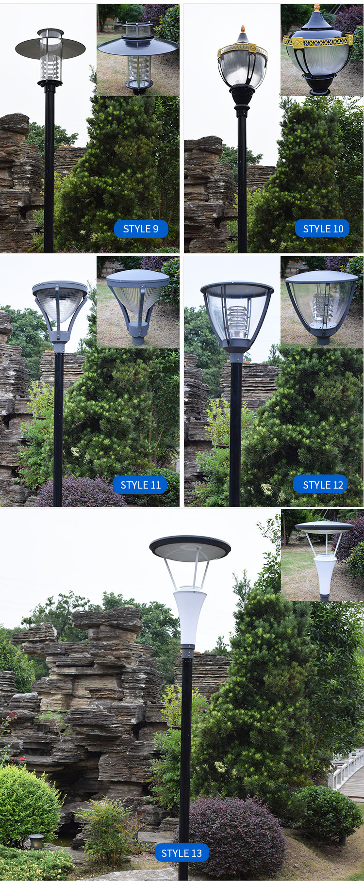 Courtyard Solar Led Lights 750mmx550mm Aluminum+PC IP65 E27 Replaceable