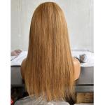 Customized 16 Inch 10# Color Straight 2*6 Front Human Hair Lace Wig With Fringe