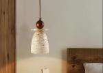 Yellow travertine wooden pendant lamp bedroom for home decorator interior stone