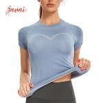 Lulu Seamless Yoga Slim Fit Short Sleeve Breathable T Shirt Women Gym Fitness