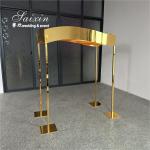 ZT-596 Saixin new wedding centerpiece large rectangle gold metal flower stands