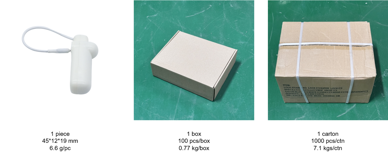 58KHz Retail Store EAS Security Hard AM Tag White With Steel Wire