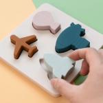 Baby Silicone Teething Jigsaw Puzzle Montessori Sensory Toys