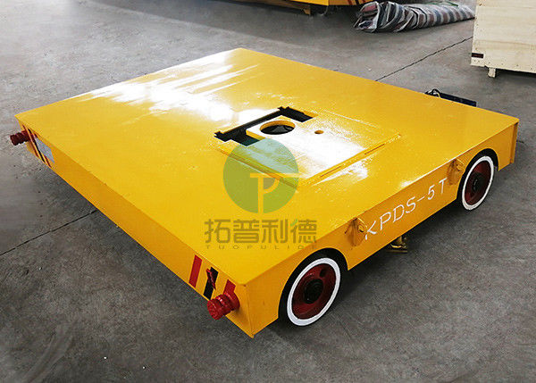 Custom Multi-directional Battery Transfer Trackless Rail Flat Cart On Rubber Wheel