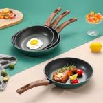 Factory Direct Sale Kitchen Cookware 22/24/26/28 Cm Aluminum Wooden Handle Free