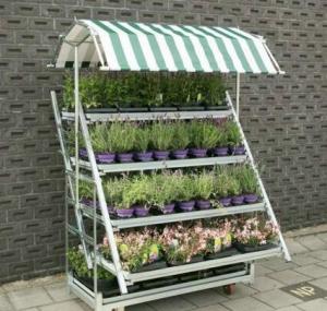China W555mm Horticultural Danish Trolleys , 4 Posts Plant Stand Rack on sale