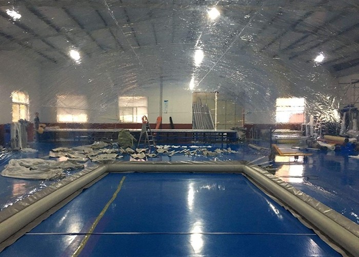 Commercial Inflatable Transparent 8m Swimming Pool Dome Cover tent