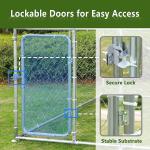 Outdoor Dog Kennels for Large Dogs with Roof, Heavy Duty Metal Dog Enclosures