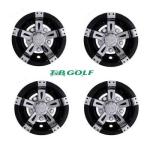Universal Hubcaps Golf Cart Wheel Covers Golf Cart 8" Vegas Chrome Black