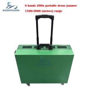 Wholesale Built In Battery Trolley Drone Signal Jammer 6 Channels 3000m Range from china suppliers
