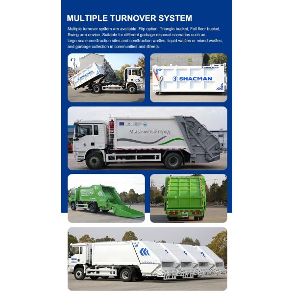 Compact Garbage Compactor Truck Back Loading Garbage Truck Hydraulic System Container Garbage Truck
