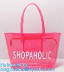 Fashion woman full print pvc private label handbag manufacturer, PVC Transparent