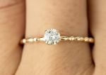 6MM Gold Ring With Solitaire Diamond , 0.8ct Moissanite Diamond Rings ODM