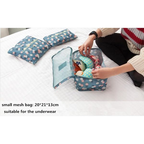 6 Pieces Polyester Travel Laundry Bag For Shoes Clothes