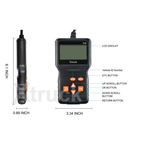 XTRUCK Y10 OBD2 Scanner - Fault Code Reader with Freeze Frame Data