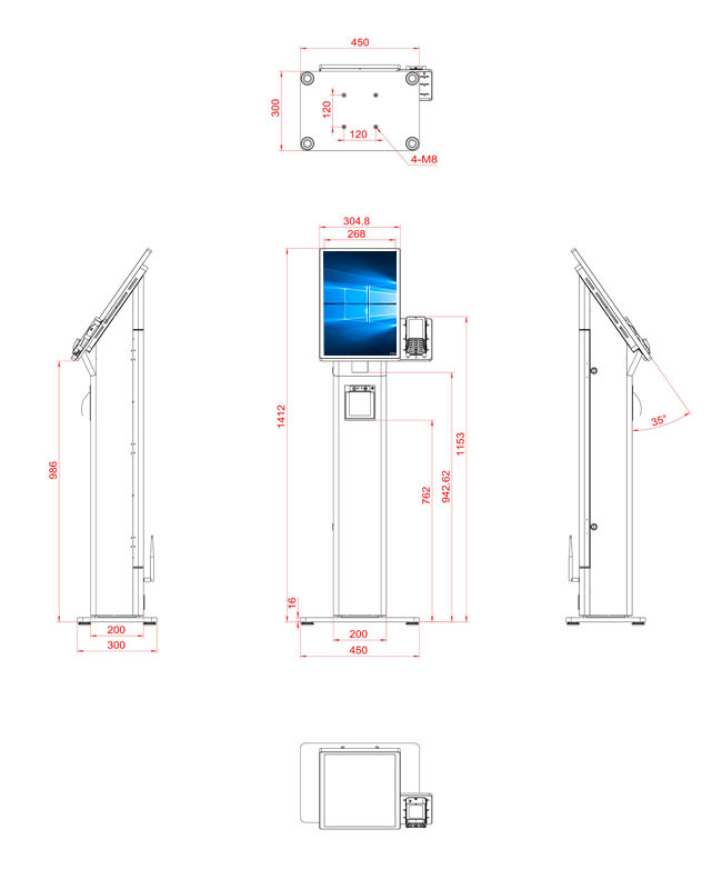 Windows Interactive Self-Service Ordering Kiosk for Retail and Hospitality