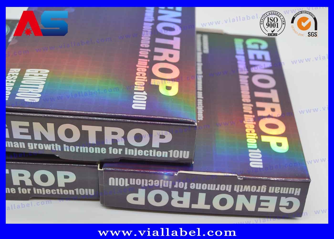 Paper Medicine Packaging Box Silver Foil Metallic For Hcg Injections Growth Hormone