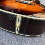 Custom New All Solid Wood Sunburst 41" D Type Acoustic Guitar Abalone Ebony