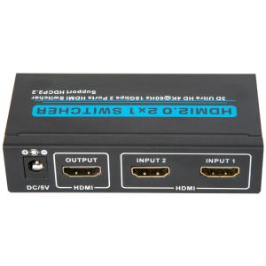 China Black 3D 3840x2160 60Hz 2x1 HDMI 4K Switcher on sale