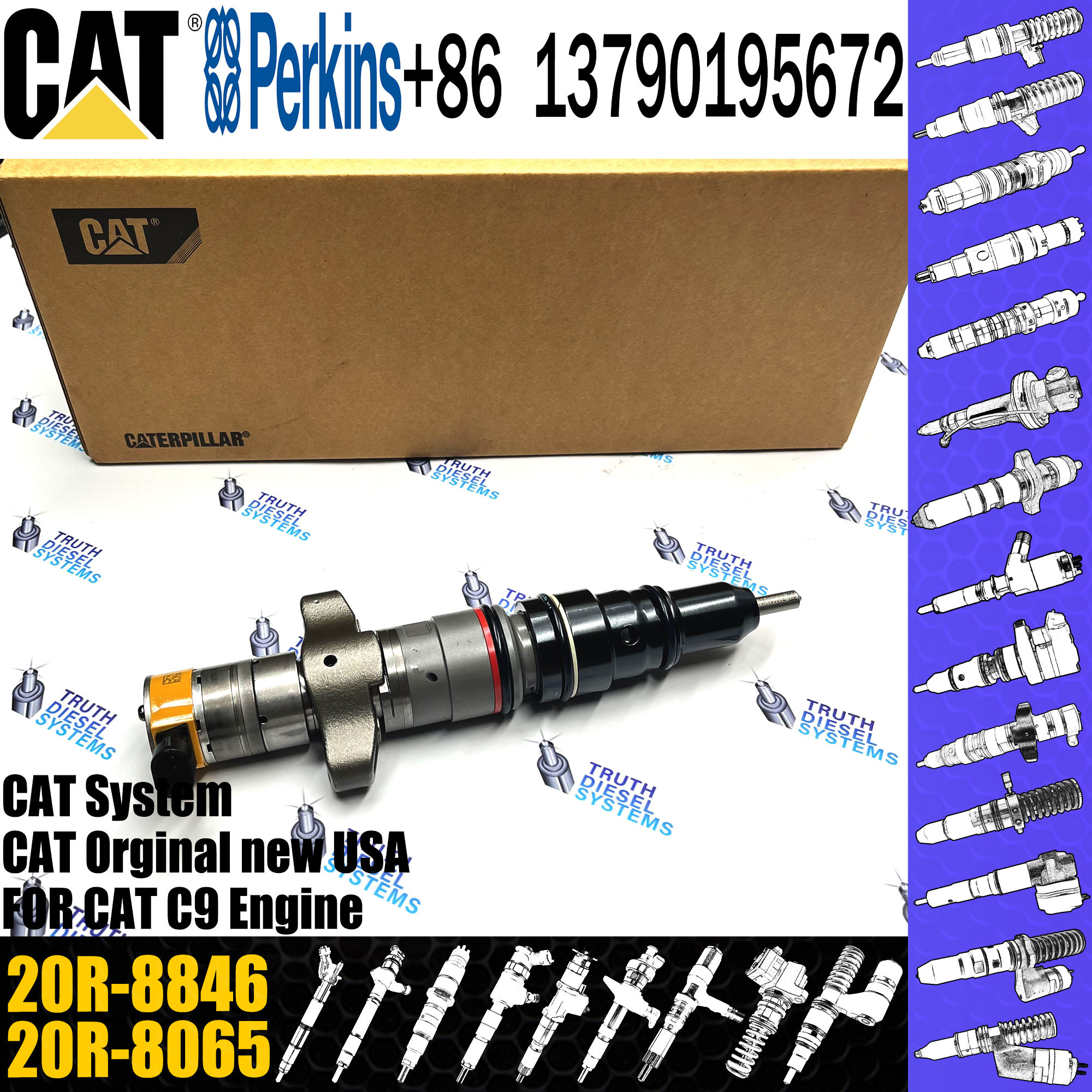 C7 C9 Engine Fuel Injector for E330D E336D Excavator 293-4072 20R-8846 20R-8065 11R-1582