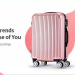 PC Polycarbonate Travelling Luggage Set Of 3 Pieces Shiny Surface Girls Suitcase