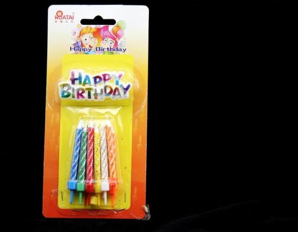 Colorful Spiral Glitter Birthday Candles For Cake Decorations No Somke SGS
