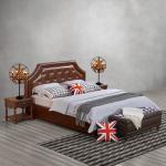 American style Good quality Gery Fabric Upholstered Headboard Queen Bed Leisure