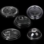Disposable Clear Transparent PET Plastic Flat Lid Plastic Cup Flat Lid
