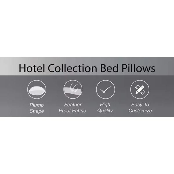 White Hotel Quality Feather Pillows Customized With Woven Technics