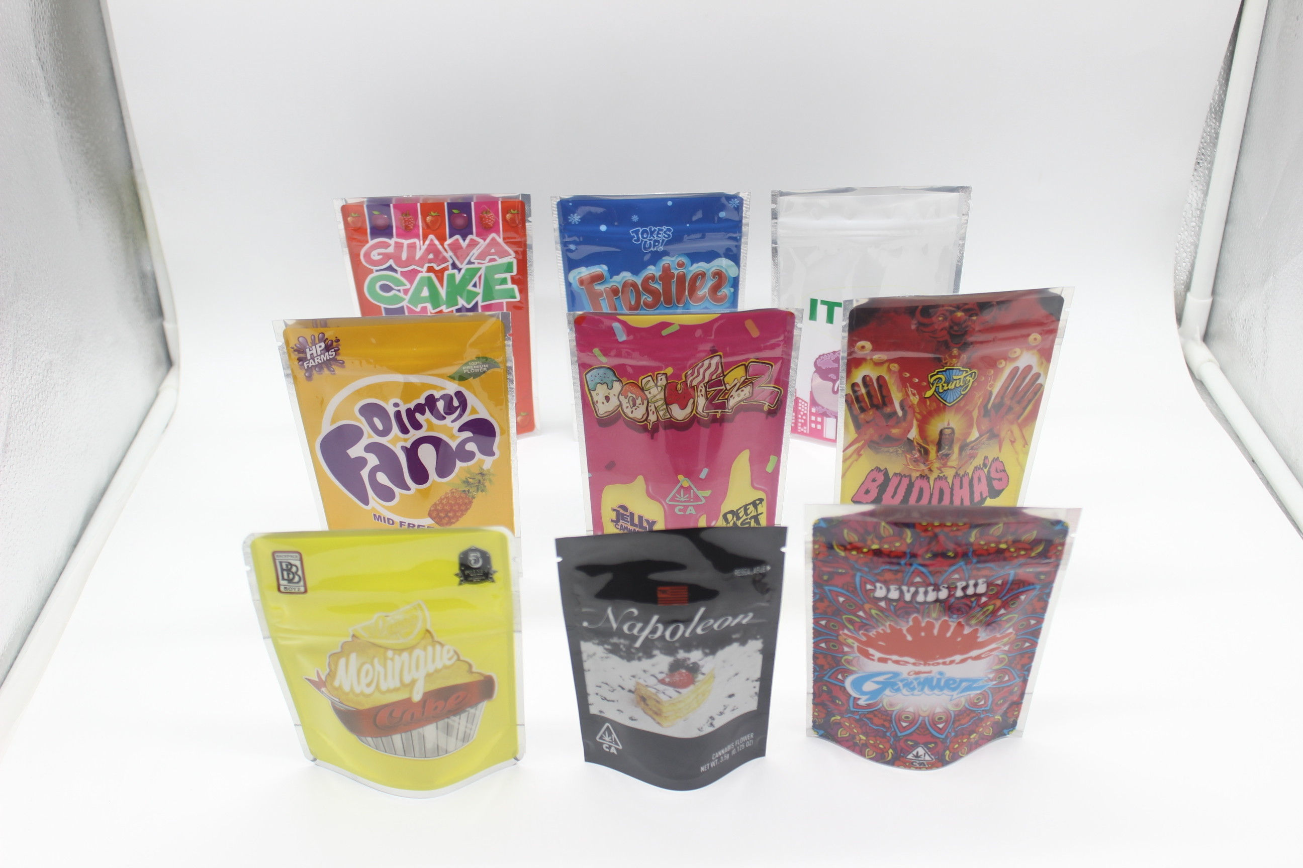 Custom Printed 3.5g 7g 14g 1oz Mylar ziplockk Bag Foil Laminated For Packaging Cookie