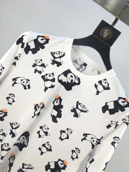 Best quality Unisex 100% Cotton T Shirt Women Quick-drying Full Panda Printing T