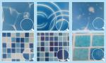 3D Texture Design 18x33 Pool Liner 25m Mosaic Light Blue Pool Liner