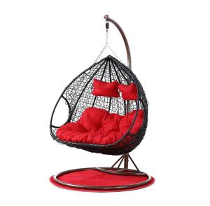 Wholesale Wicker SGS 150Kgs Capacity Double Hanging Rattan Chair With Metal Stand from china suppliers