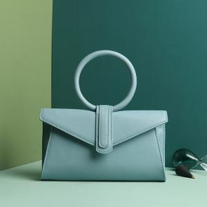 China Genuine Leather Handbags with Shoulder Strap Ring Handle Envelope Bag on sale